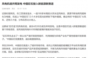 证券时报：风电机组并网发电 中国安博电竞驶入新能源新赛路